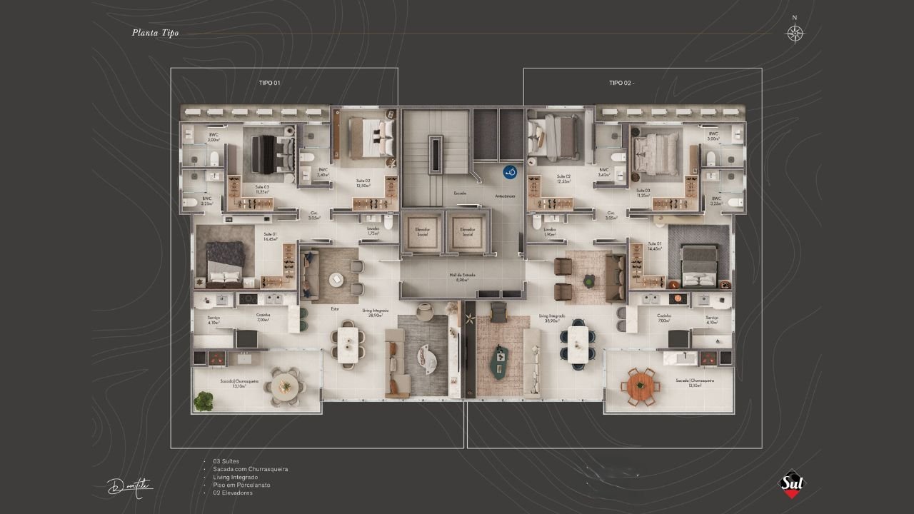 Apartamento com 2 suítes à venda em Porto Belo SC